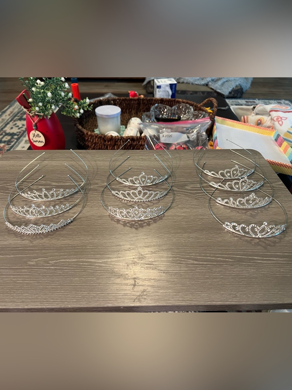 10 Silver Crystal Tiara Headband - Elegant Women’s Jewelry